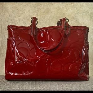 Coach Red Patent Leather Bag